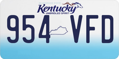 KY license plate 954VFD