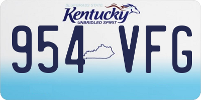 KY license plate 954VFG