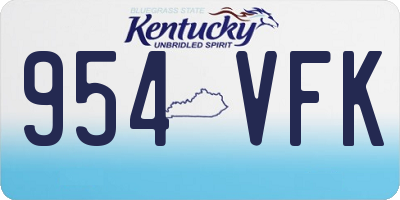 KY license plate 954VFK