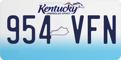 KY license plate 954VFN