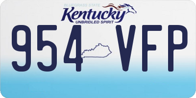 KY license plate 954VFP