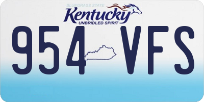 KY license plate 954VFS