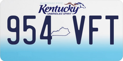 KY license plate 954VFT