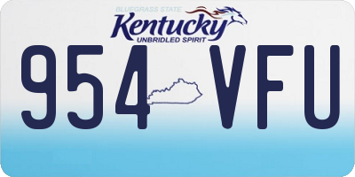 KY license plate 954VFU