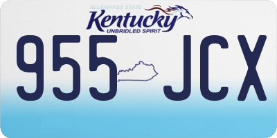 KY license plate 955JCX