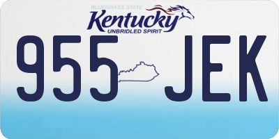 KY license plate 955JEK