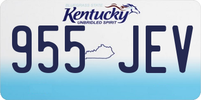 KY license plate 955JEV