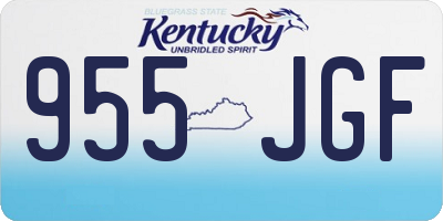 KY license plate 955JGF