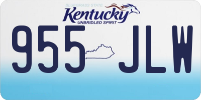 KY license plate 955JLW
