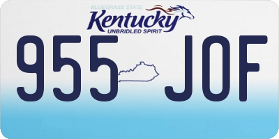 KY license plate 955JOF