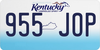 KY license plate 955JOP