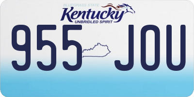 KY license plate 955JOU