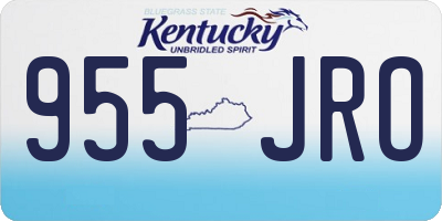 KY license plate 955JRO