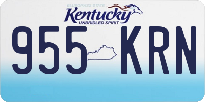 KY license plate 955KRN