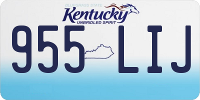 KY license plate 955LIJ