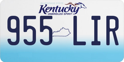 KY license plate 955LIR