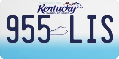 KY license plate 955LIS