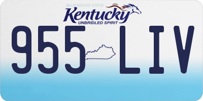 KY license plate 955LIV