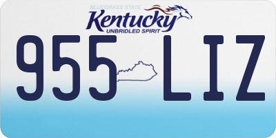 KY license plate 955LIZ
