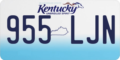 KY license plate 955LJN