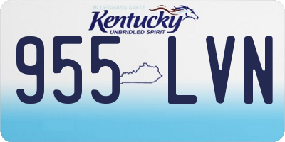 KY license plate 955LVN