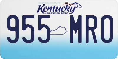 KY license plate 955MRO