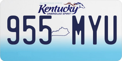 KY license plate 955MYU