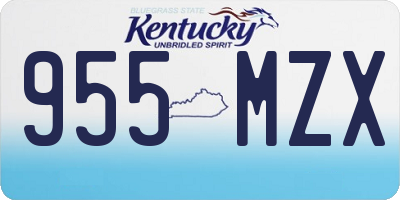 KY license plate 955MZX