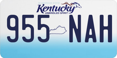 KY license plate 955NAH