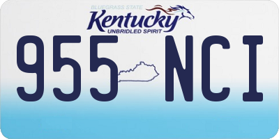 KY license plate 955NCI