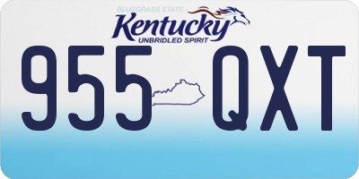 KY license plate 955QXT
