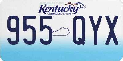 KY license plate 955QYX