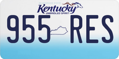 KY license plate 955RES