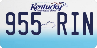 KY license plate 955RIN