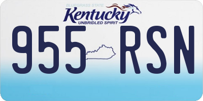 KY license plate 955RSN