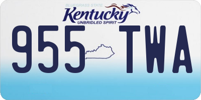 KY license plate 955TWA
