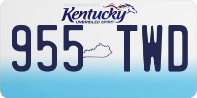 KY license plate 955TWD