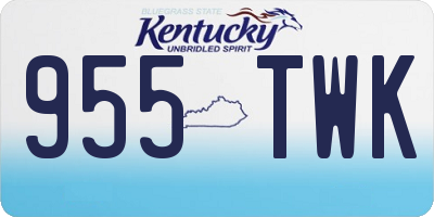 KY license plate 955TWK