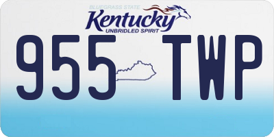 KY license plate 955TWP