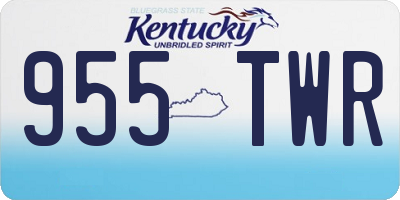 KY license plate 955TWR