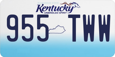 KY license plate 955TWW
