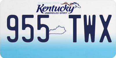 KY license plate 955TWX