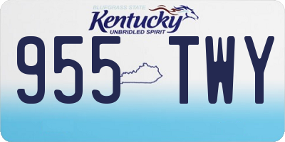 KY license plate 955TWY