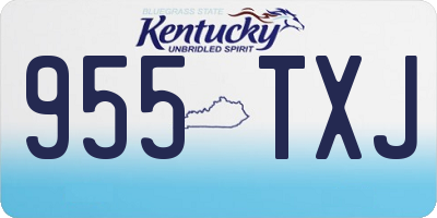 KY license plate 955TXJ