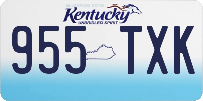 KY license plate 955TXK