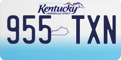KY license plate 955TXN