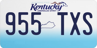 KY license plate 955TXS