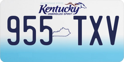 KY license plate 955TXV