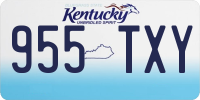 KY license plate 955TXY
