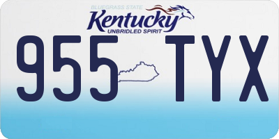 KY license plate 955TYX